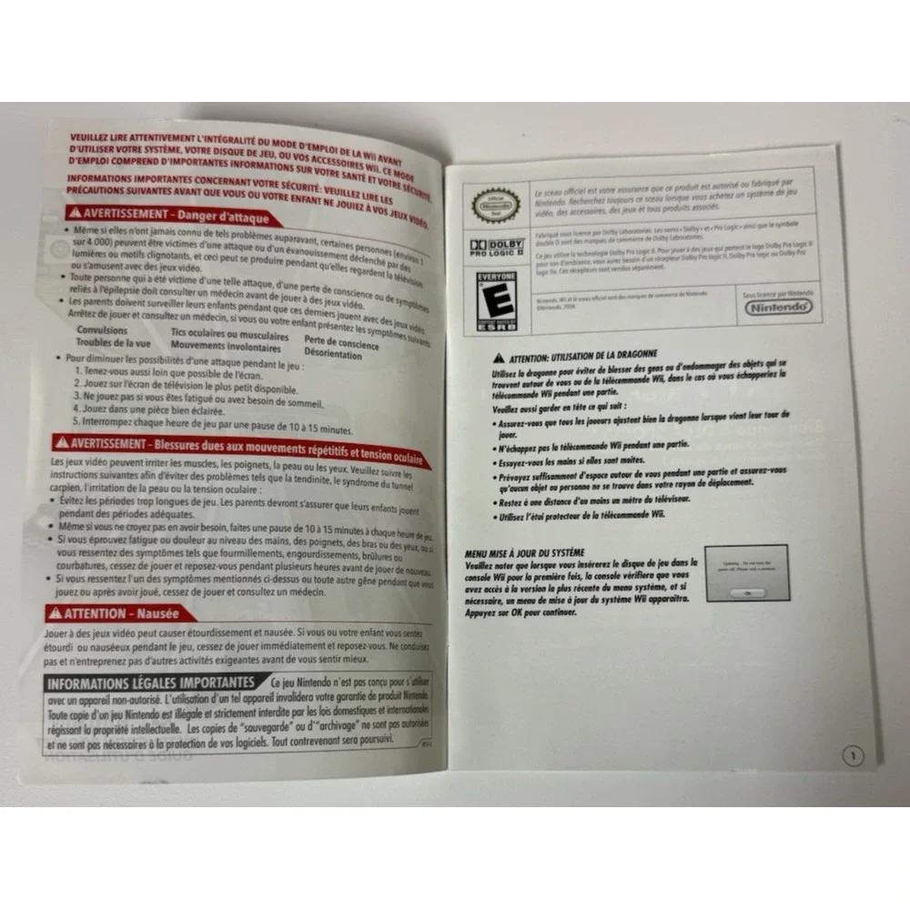 (Manual Only) Deca‎ Sport Nintendo Wii Pristine Authentic Instruction Booklet